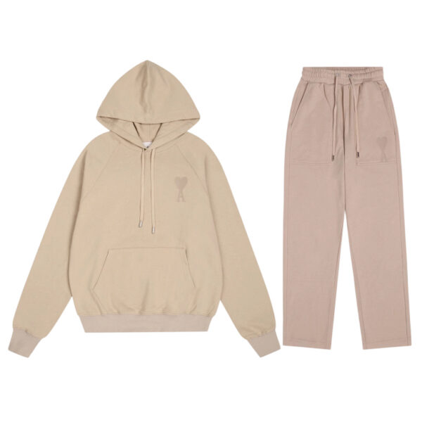 AMI 2025 macaron hooded sweatshirt set khaki OKLU20261882