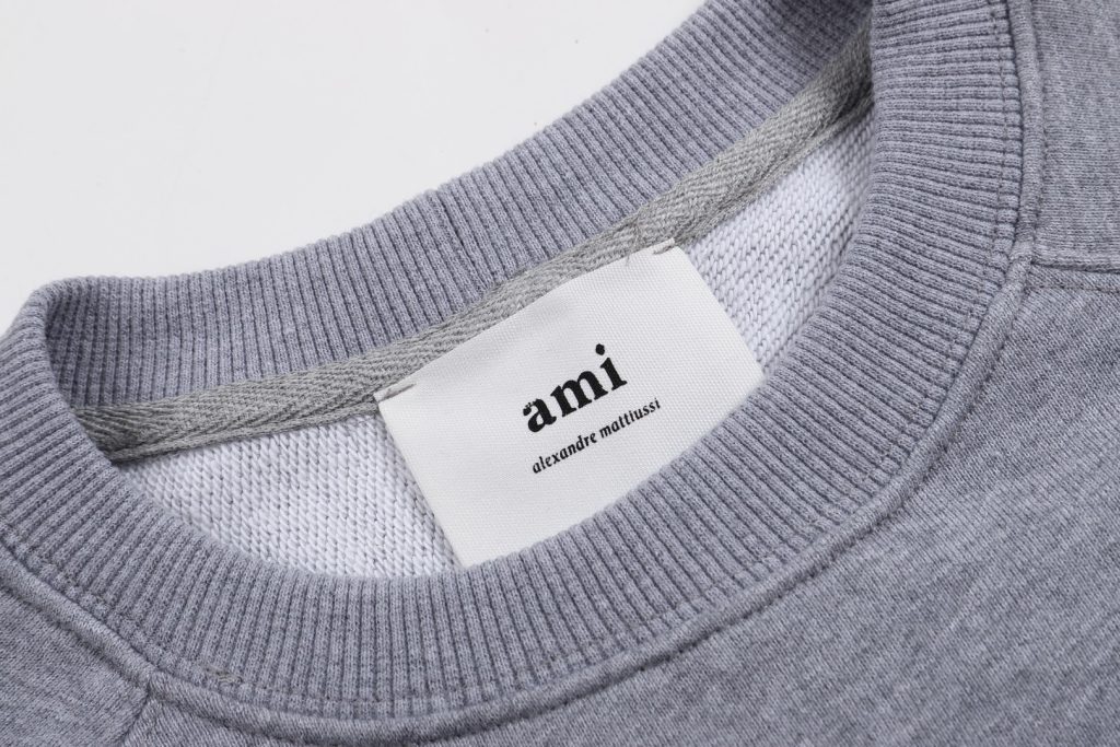Ami 2025 Classic Macaron Color Round Neck Hoodie Set Grey OKLU20261886
