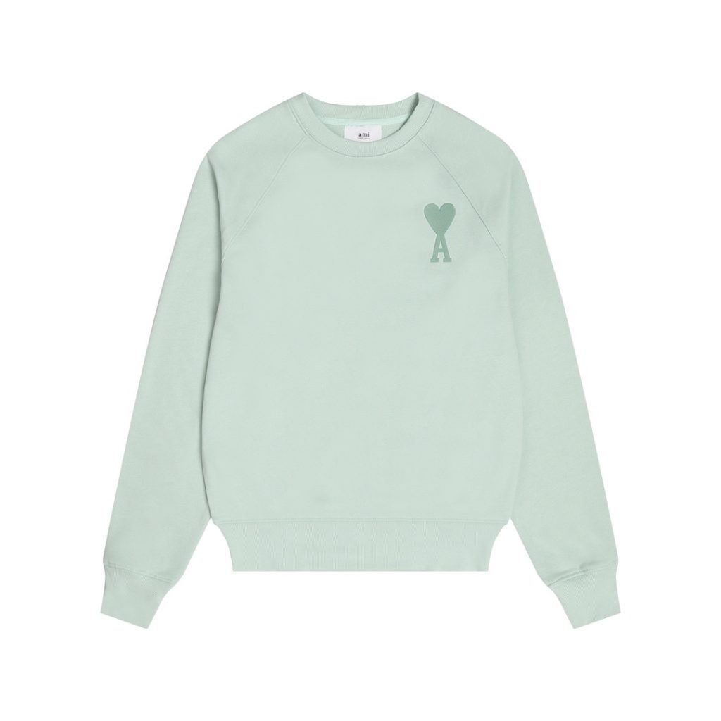 Ami 2025 Classic Macaron Color Round Neck Hoodie Set Light Green OKLU20261890