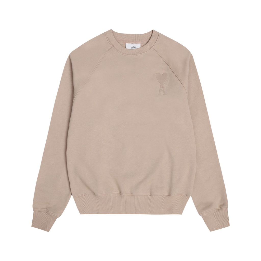 Ami 2025 Classic Macaron Color Round Neck Hoodie Set Khaki OKLU20261891