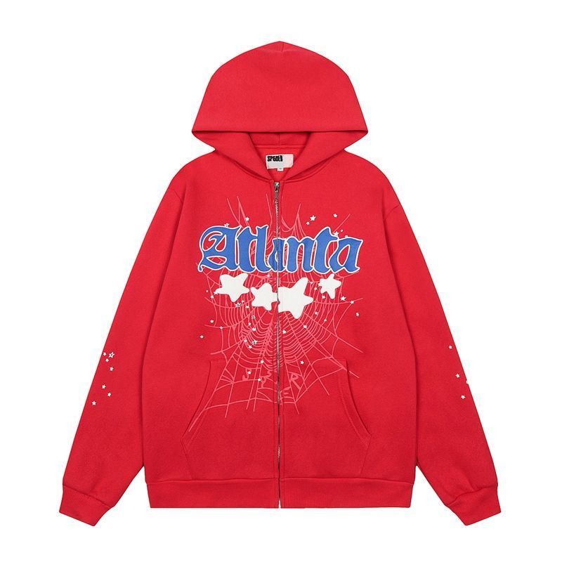 Sp5der Hoodie&Sweatpant Set Wait Web Slate Red/Grey OKLU20261897