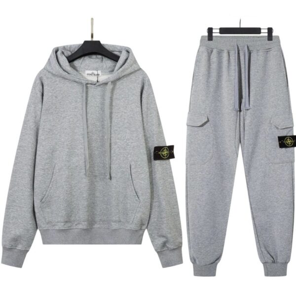Stone Island Basic Hoodie Set Flower Grey OKLU20261900