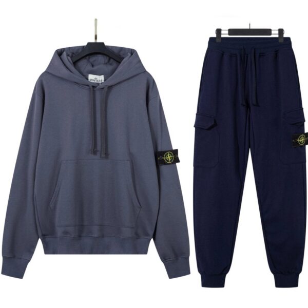 Stone Island Basic Hoodie Set Grey Blue OKLU20261904