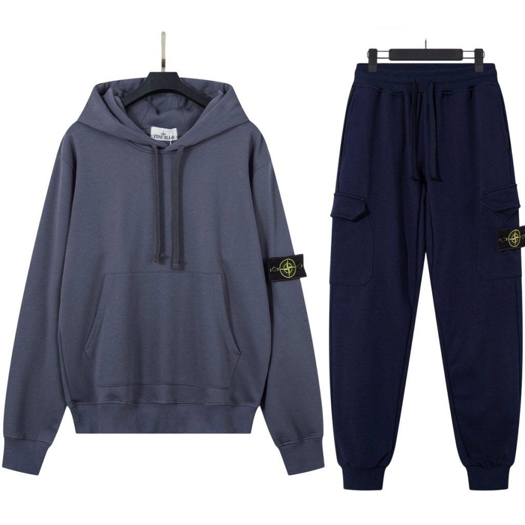 Stone Island Basic Hoodie Set Grey Blue OKLU20261904