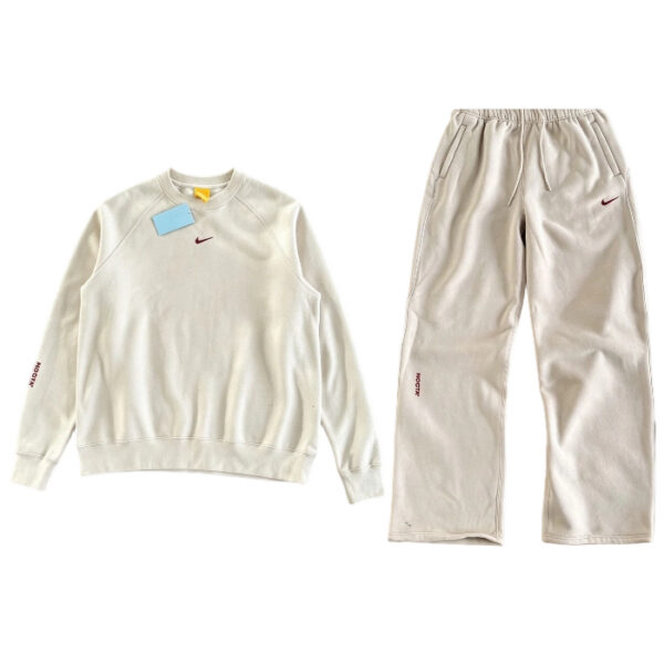 Nike x NOCTA Drake Tech Fleece Crew Sweatshirt Set Beige OKLU20261907