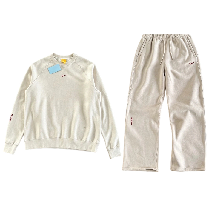 Nike x NOCTA Drake Tech Fleece Crew Sweatshirt Set Beige OKLU20261907