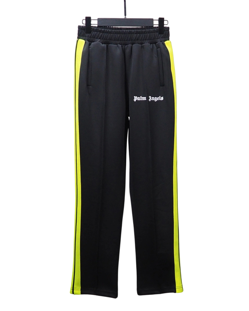 Palm Angels Zip Up Classic Track Jacket&Pants Set Black and Yellow OKLU20261912