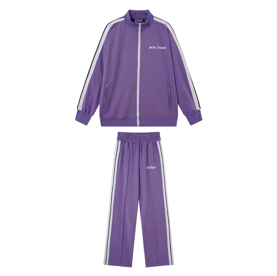 Palm Angels Zip-Up Classic Track Jacket & Pants Set Dark Purple OKLU20261919