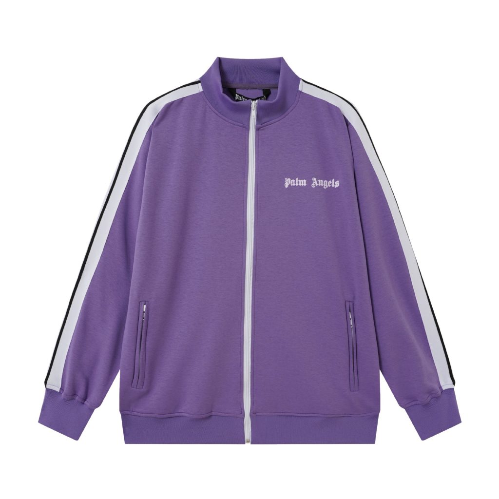 Palm Angels Zip-Up Classic Track Jacket & Pants Set Dark Purple OKLU20261919