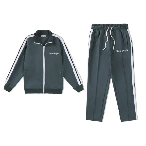 Palm Angels Zip-Up Classic Track Jacket & Pants Set dark green OKLU20261921