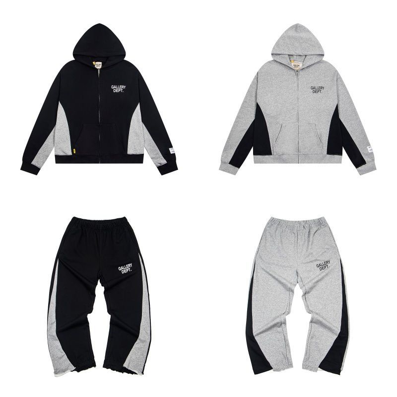Gallery Depot American hooded sweatshirt and pants set Black/gray OKLU20261948