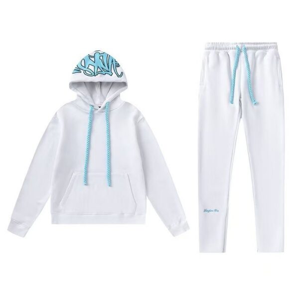 Syna Dill Hip Hop Hooded Sports White Light Blue Set OKLU20261951