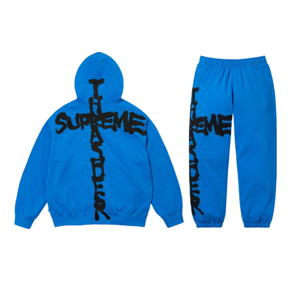 Supreme Hooded Sweatshirt Set Blue OKLU20261958