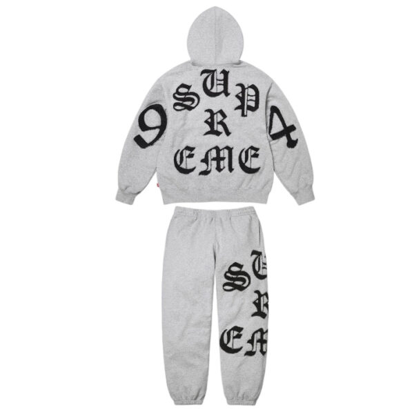Supreme Classic Hooded Sweatshirt Set Flower Grey OKLU20261968