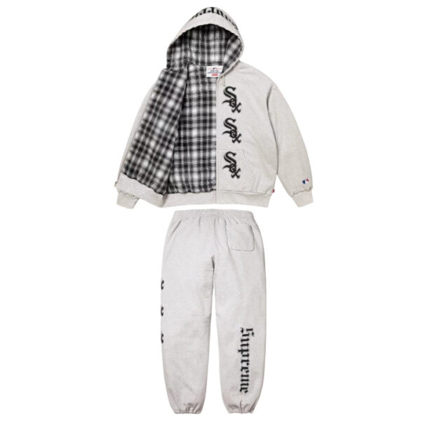 Supreme Hooded Sweatshirt Set Flower Grey OKLU20261969