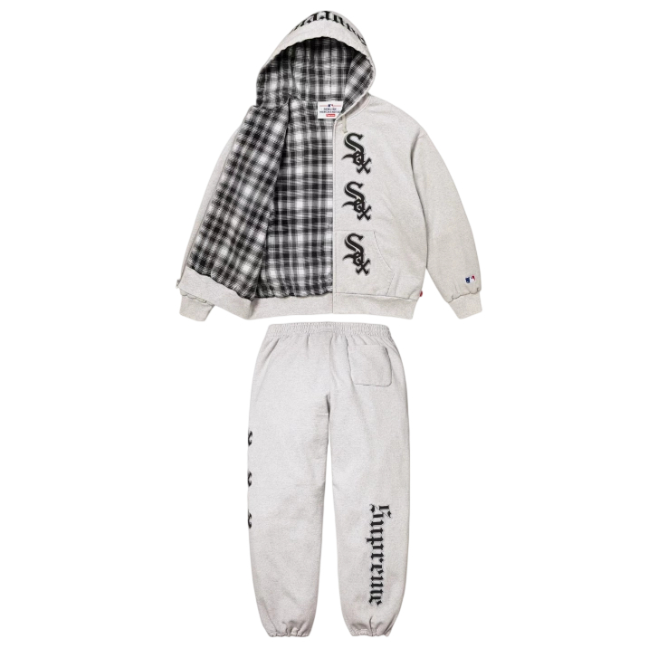 Supreme Hooded Sweatshirt Set Flower Grey OKLU20261969