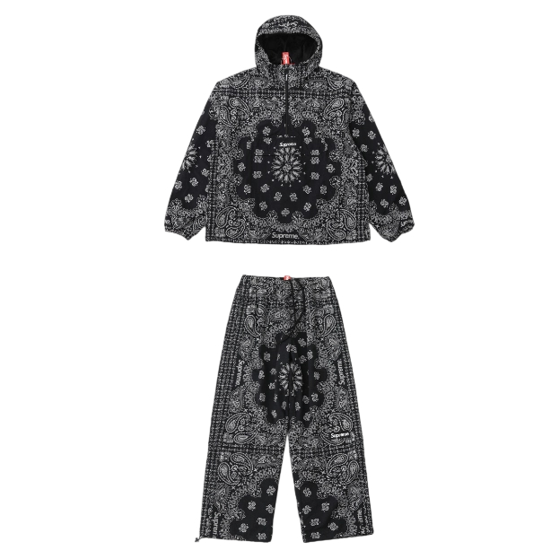 Supreme Co branded Half Zipper Hooded Jacket Set Black OKLU20261971