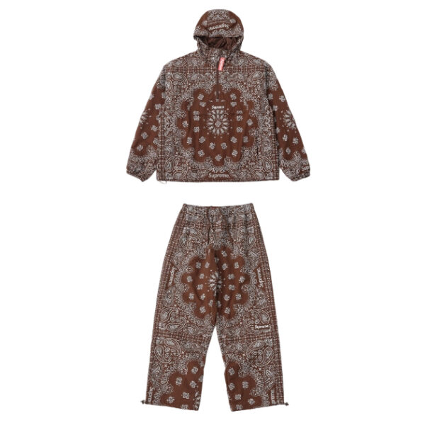 Supreme Co branded Half Zipper Hooded Jacket Set Brown OKLU20261972