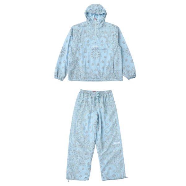 Supreme co branded half zip hooded jacket Set light blue OKLU20261973