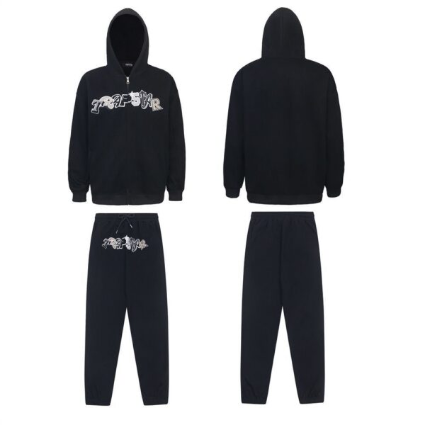 Trapstar Hooded Hoodie Leg Tights Black Set OKLU20261985