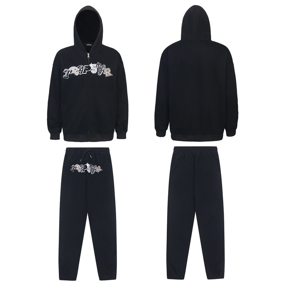 Trapstar Hooded Hoodie Leg Tights Black Set OKLU20261985