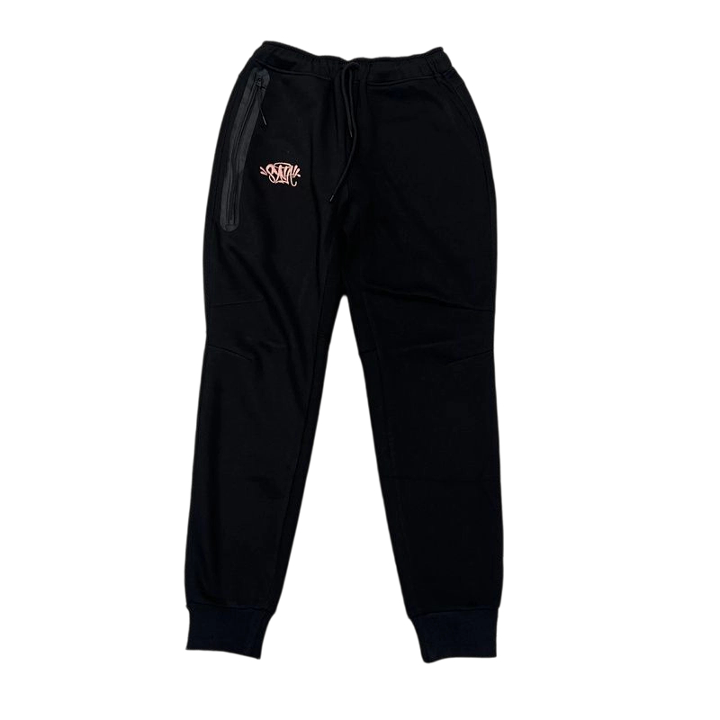 Syna Dill Splicing Color Contrasting Hooded Sports Black Set OKLU20261990
