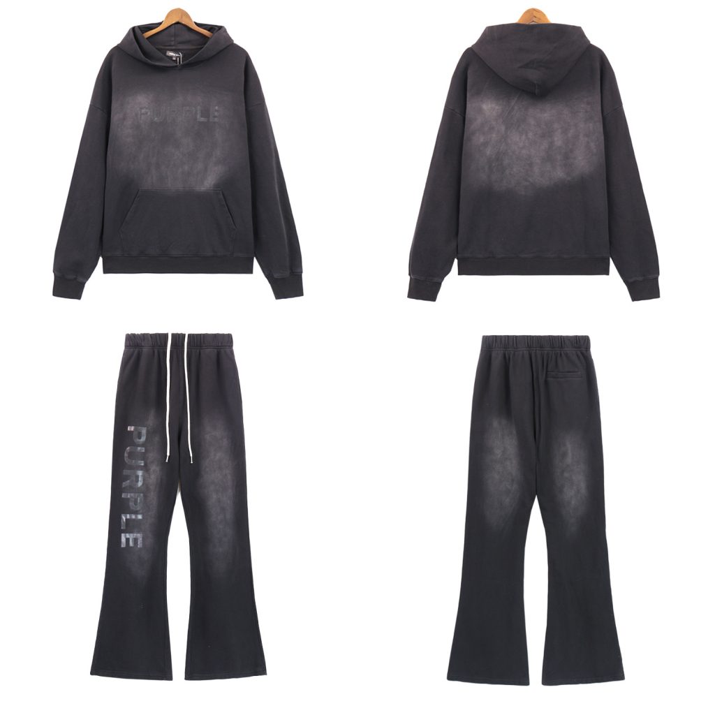 Purple Brand Classic Hoodie Black Set OKLU20261998