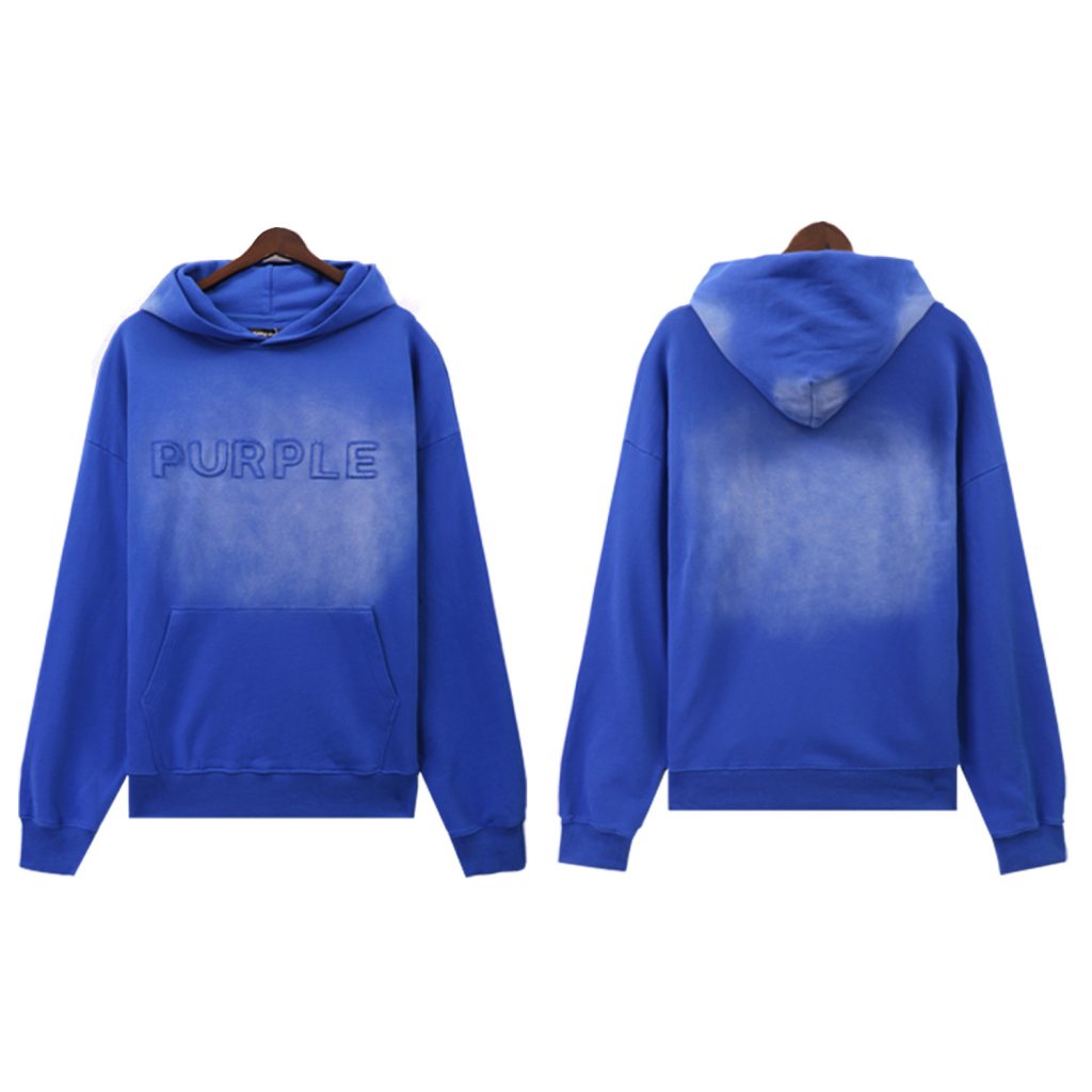 Purple Brand loose hooded sweatshirt blue set OKLU20261999
