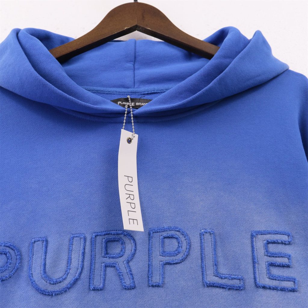 Purple Brand loose hooded sweatshirt blue set OKLU20261999
