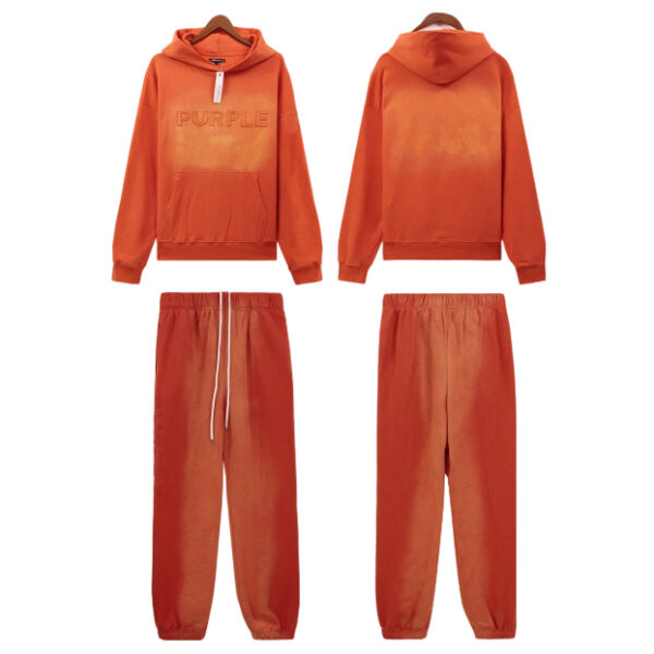 Purple Brand loose hooded sweatshirt orange set OKLU20262000