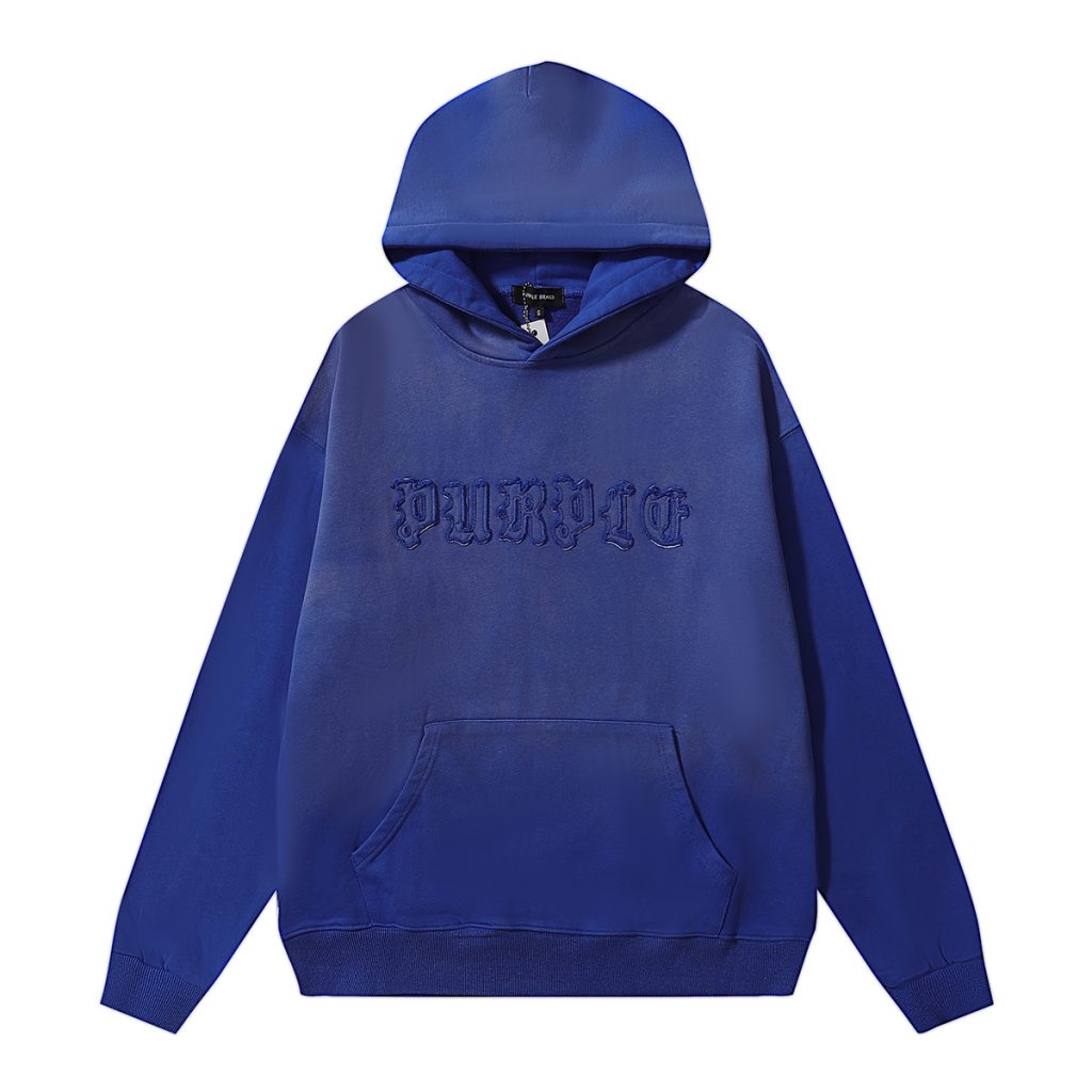 Purple Brand Gothic Letter Hoodie Blue Set OKLU20262005