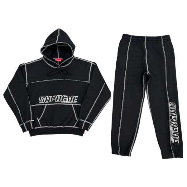 SUP hooded sweatshirt and sweatpants sports black set OKLU20262008