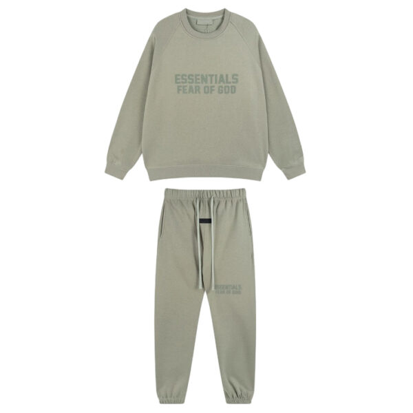 FOG round neck sweatshirt and pants gray green set OKLU20262014