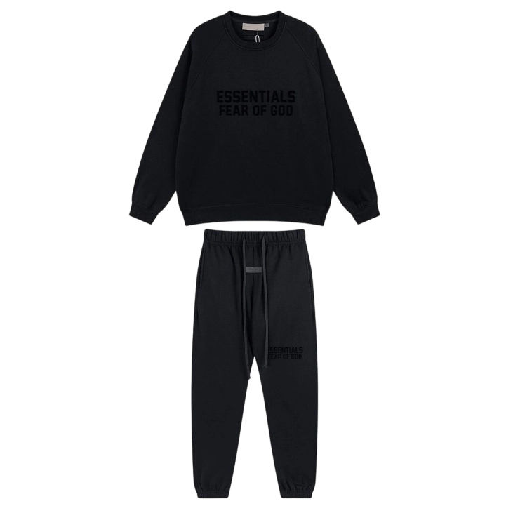 FOG round neck sweatshirt and pants black set OKLU20262015