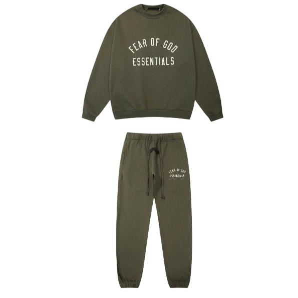 FOG casual round neck sweatshirt evergreen green set OKLU20262016