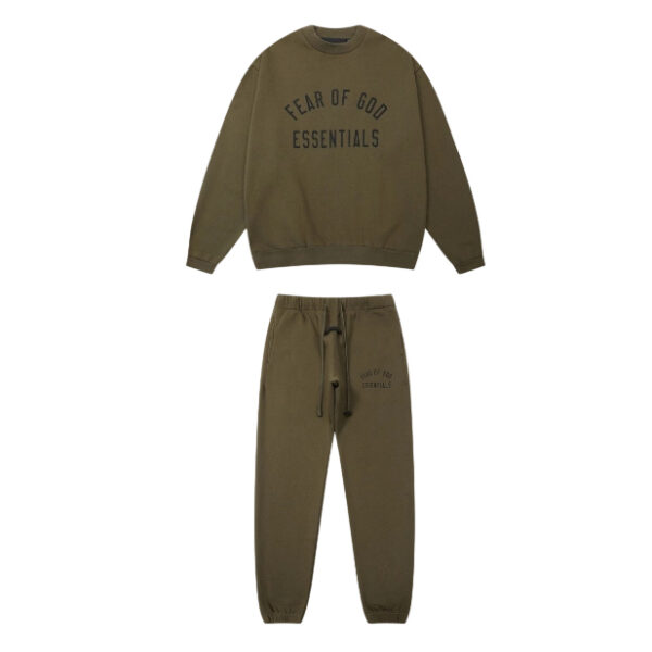 FOG casual round neck sweatshirt olive green set OKLU20262017