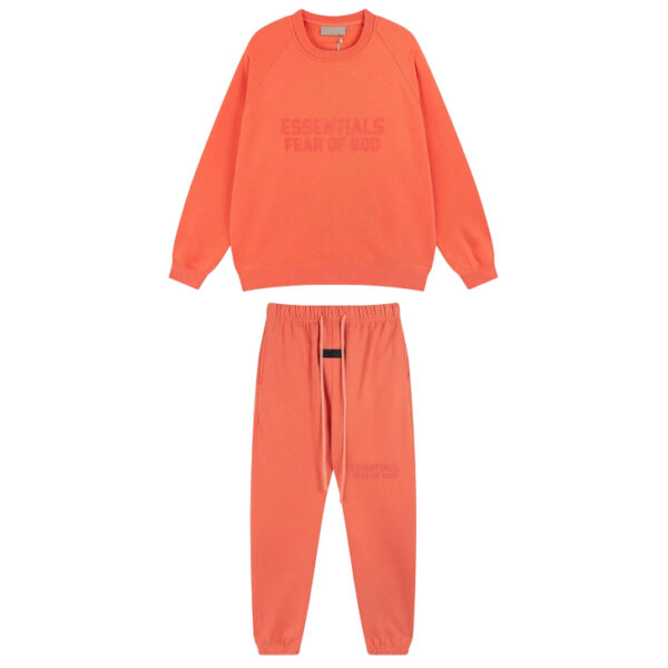 FOG round neck sweatshirt and pants coral red suit OKLU20262024