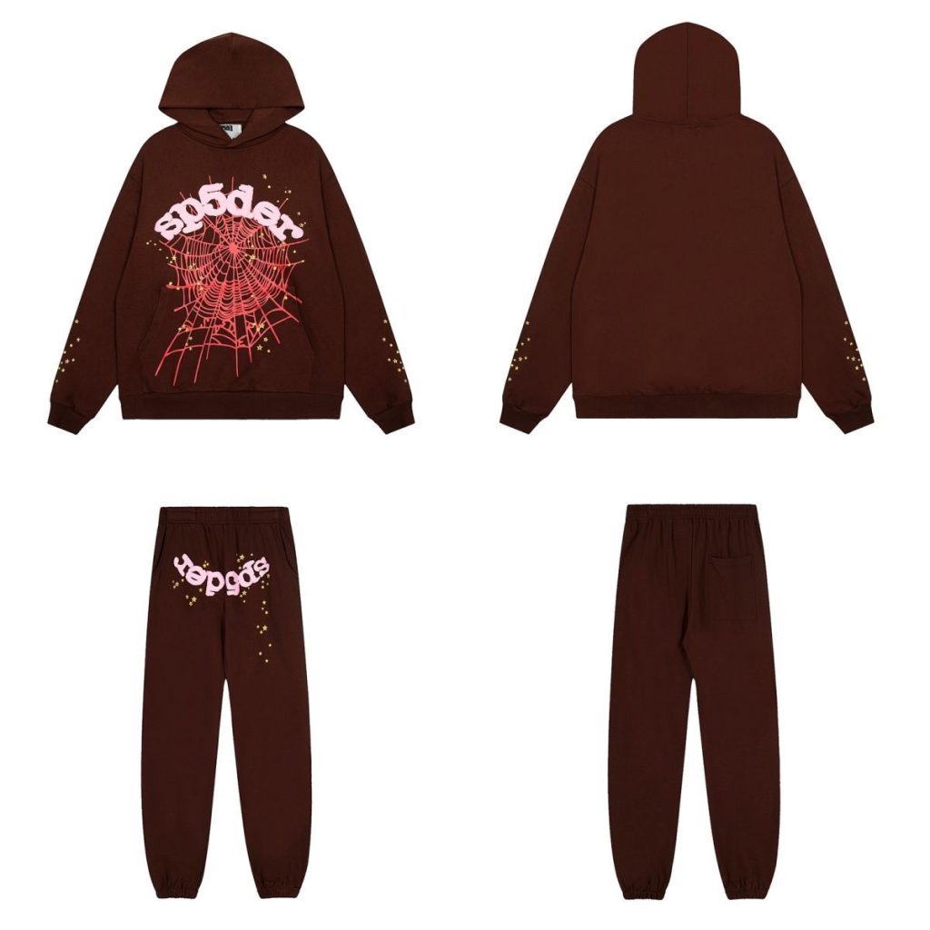 Sp5der Hoodie&Sweatpane Set Wine Red OKLU20262029