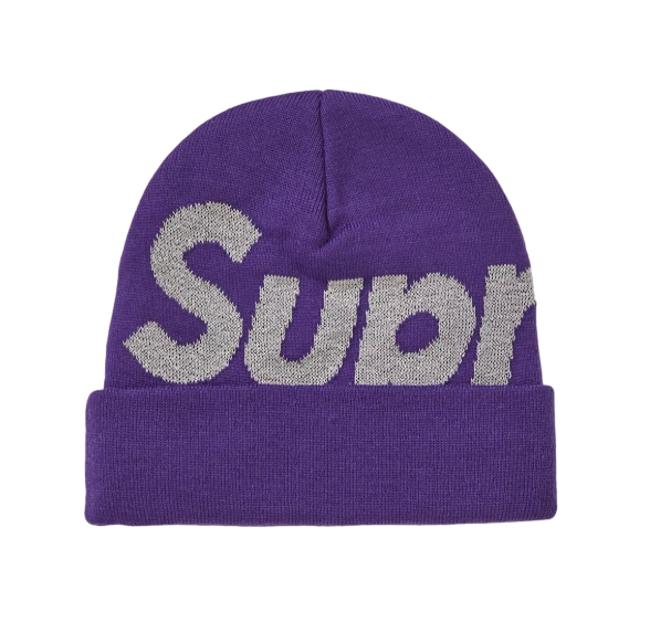 Supreme Big Logo Beanie (FW18) Bright Purple OKLU20262057