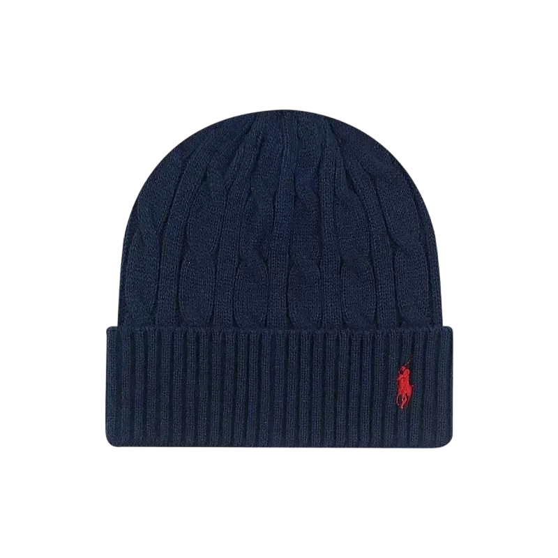 Polo Ralph Lauren Wool Beanie with navy blue and red logo OKLU20262078