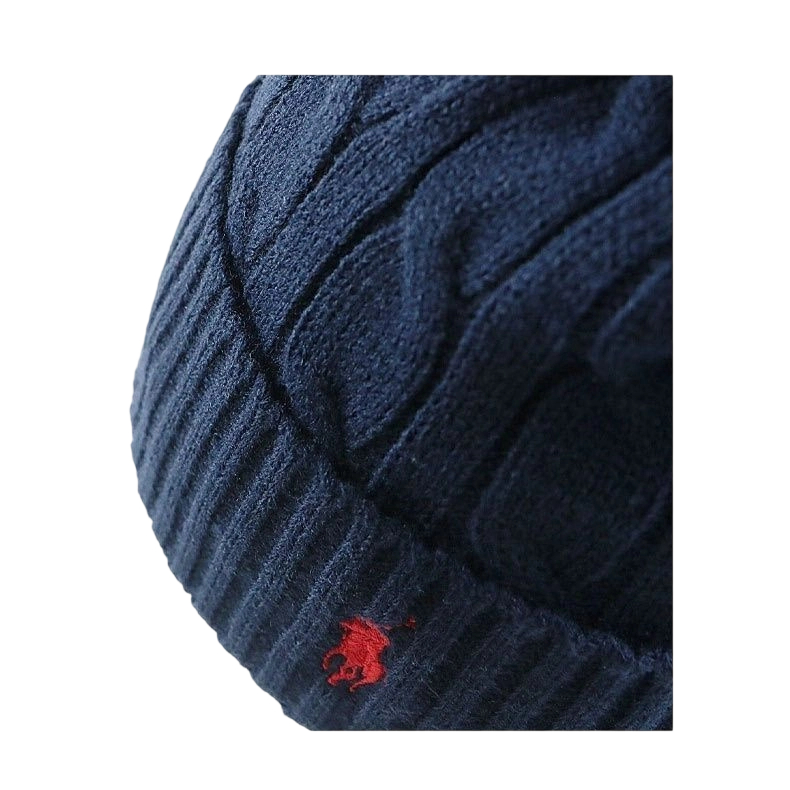 Polo Ralph Lauren Wool Beanie with navy blue and red logo OKLU20262078