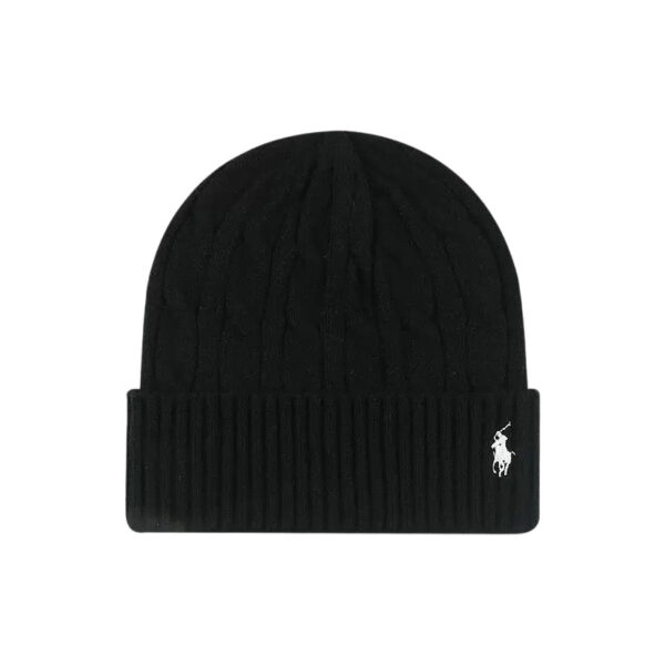 Polo Ralph Lauren Wool Beanie Black White Label OKLU20262080