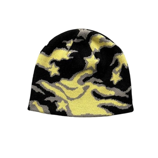 Broken Planet Camouflage Knitted Hat Camouflage Yellow Black OKLU20262143