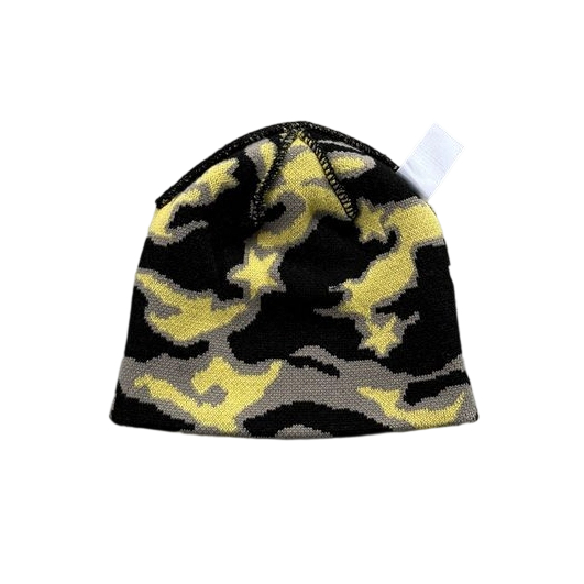 Broken Planet Camouflage Knitted Hat Camouflage Yellow Black OKLU20262143