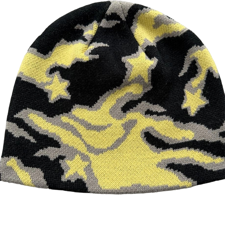 Broken Planet Camouflage Knitted Hat Camouflage Yellow Black OKLU20262143