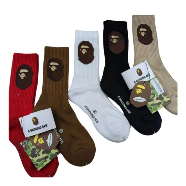 BAPE Socks Black/Coffee/Angora Red/White/Deep Coffee OKLU20262152