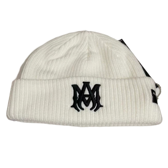 Amiri Hip Hop Beanie AM White Embroidered Black OKLU20262156