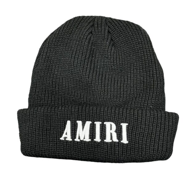 Amiri Cold proof Hip Hop Beanie Amr Black Embroidered White OKLU20262159
