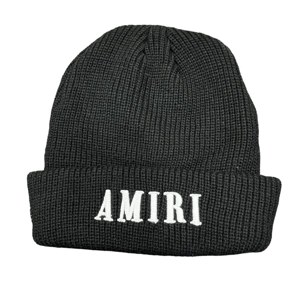 Amiri Cold proof Hip Hop Beanie Amr Black Embroidered White OKLU20262159