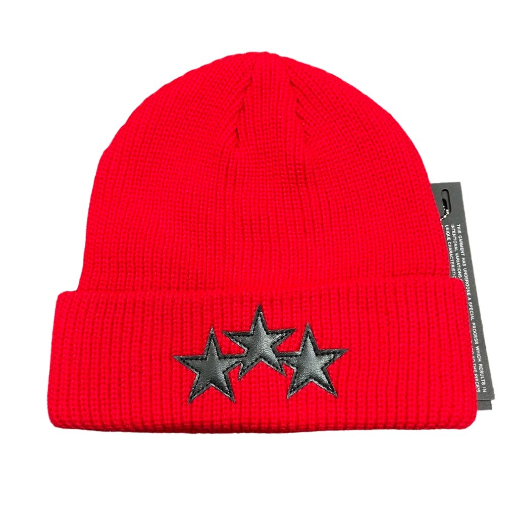 Amiri Hip Hop Beanie Five Star Red and Black OKLU20262160